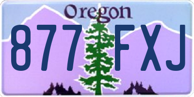 OR license plate 877FXJ