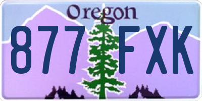 OR license plate 877FXK