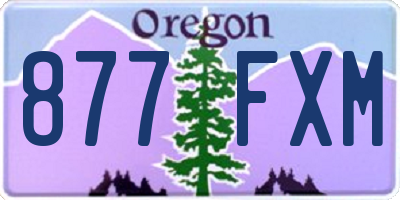 OR license plate 877FXM