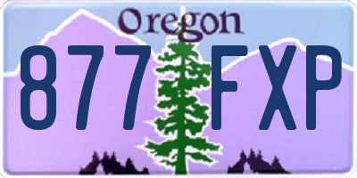 OR license plate 877FXP