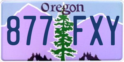 OR license plate 877FXY