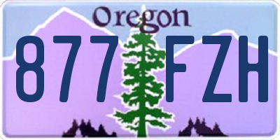 OR license plate 877FZH