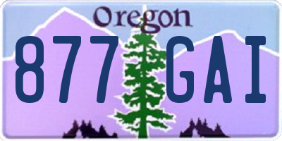 OR license plate 877GAI