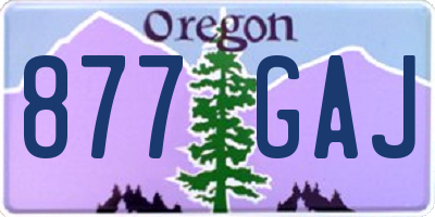 OR license plate 877GAJ