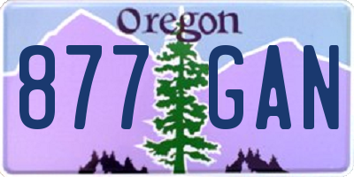 OR license plate 877GAN