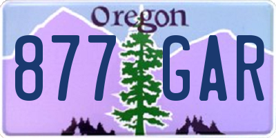 OR license plate 877GAR
