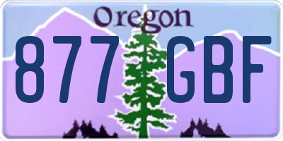 OR license plate 877GBF