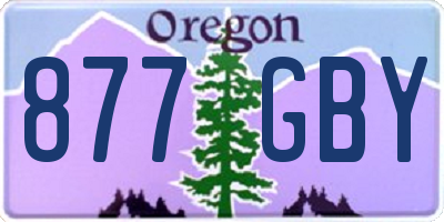 OR license plate 877GBY