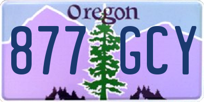 OR license plate 877GCY