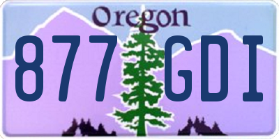 OR license plate 877GDI