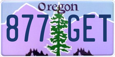 OR license plate 877GET