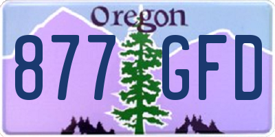 OR license plate 877GFD