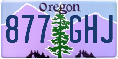 OR license plate 877GHJ