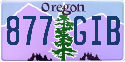 OR license plate 877GIB