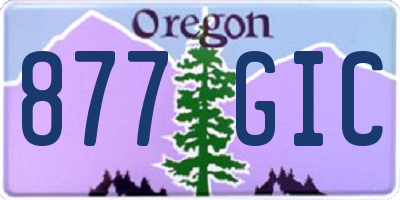 OR license plate 877GIC