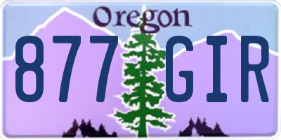OR license plate 877GIR