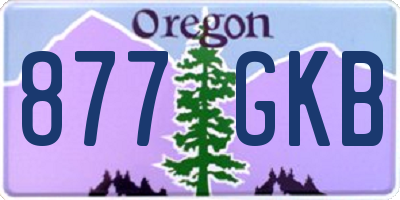 OR license plate 877GKB