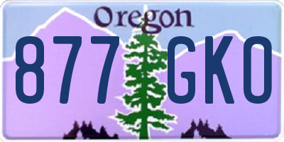 OR license plate 877GKO