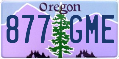 OR license plate 877GME