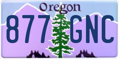 OR license plate 877GNC