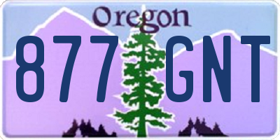 OR license plate 877GNT