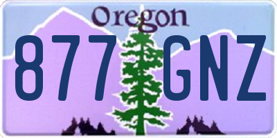 OR license plate 877GNZ