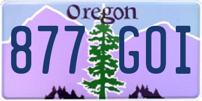 OR license plate 877GOI