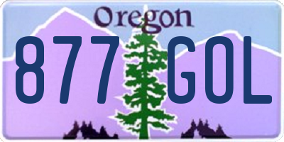 OR license plate 877GOL