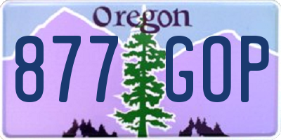 OR license plate 877GOP