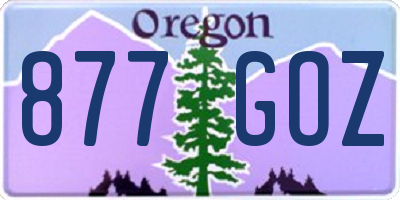 OR license plate 877GOZ