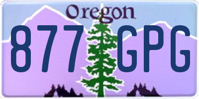 OR license plate 877GPG