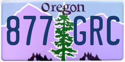 OR license plate 877GRC