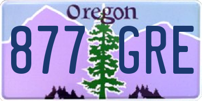 OR license plate 877GRE