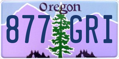 OR license plate 877GRI
