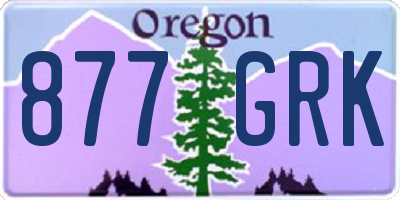 OR license plate 877GRK