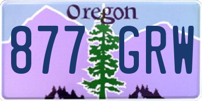 OR license plate 877GRW