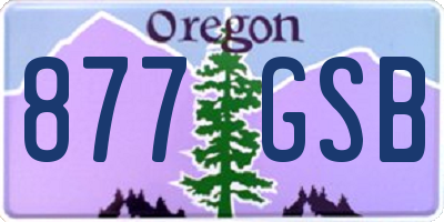 OR license plate 877GSB