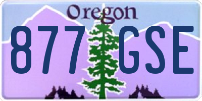 OR license plate 877GSE