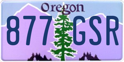 OR license plate 877GSR