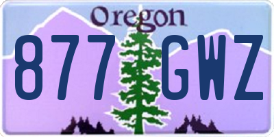 OR license plate 877GWZ