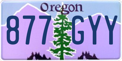 OR license plate 877GYY