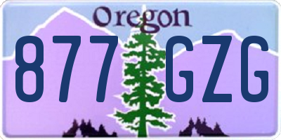 OR license plate 877GZG