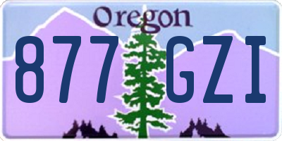 OR license plate 877GZI