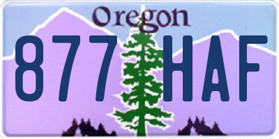 OR license plate 877HAF