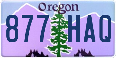 OR license plate 877HAQ