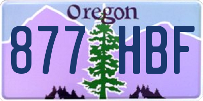 OR license plate 877HBF