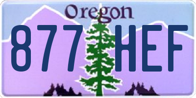 OR license plate 877HEF