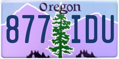 OR license plate 877IDU