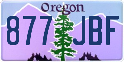 OR license plate 877JBF