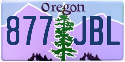 OR license plate 877JBL